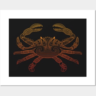 Color Me Crab - Orange Ombre Posters and Art